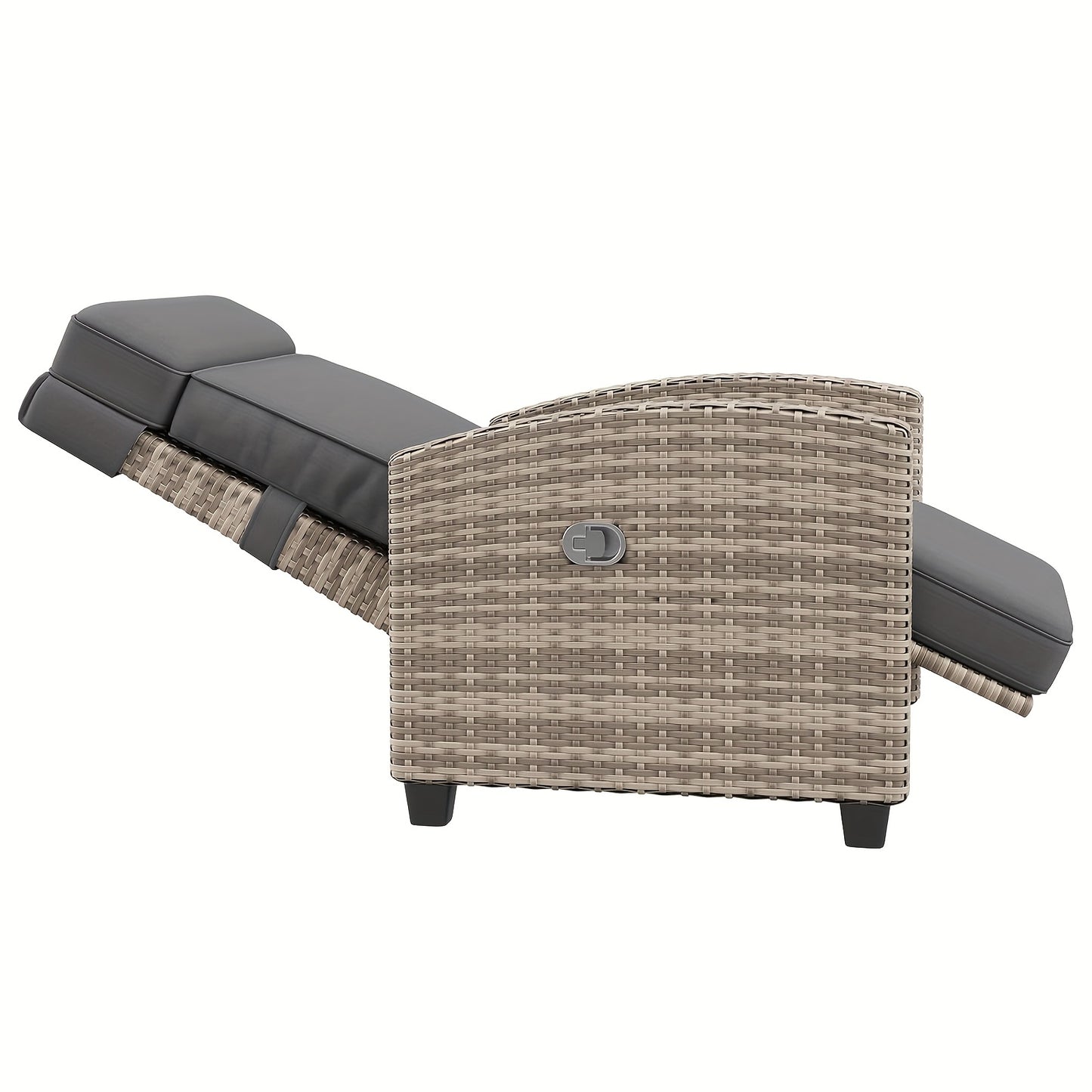 Outdoor Recliner Chair with Adjustable Backrest & Footrest