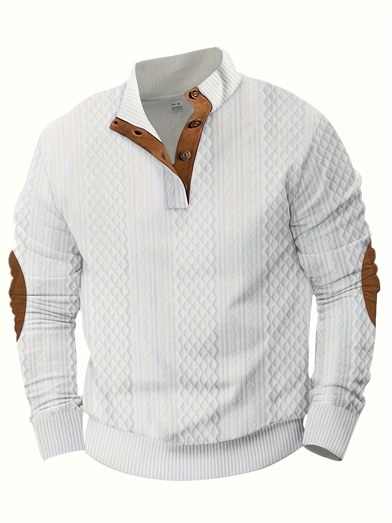 Grey Men's Sporty Hoodie with Diamond Pattern and Orange Accents