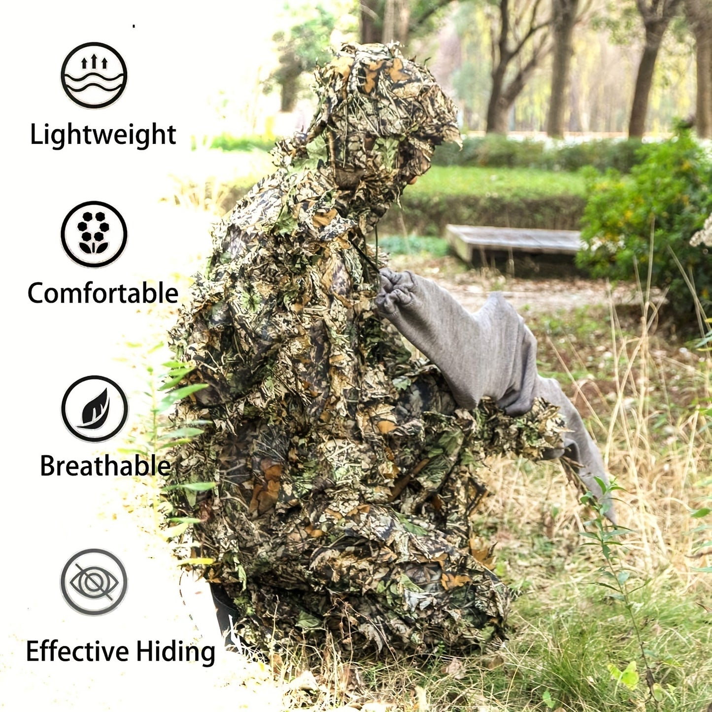 Lightweight 3D Leaf Camouflage for Hunting and Wildlife