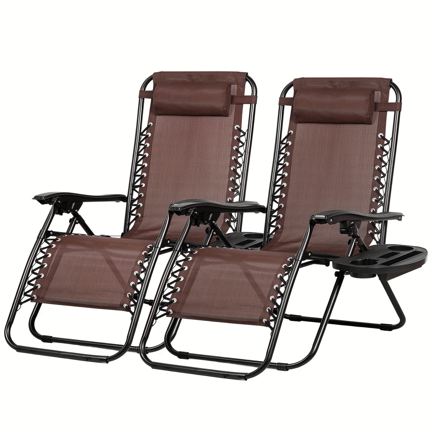 Set Of 2 Zero Gravity Relaxing Lounge Chair Foldable Patio Chair Office Stackable Chair