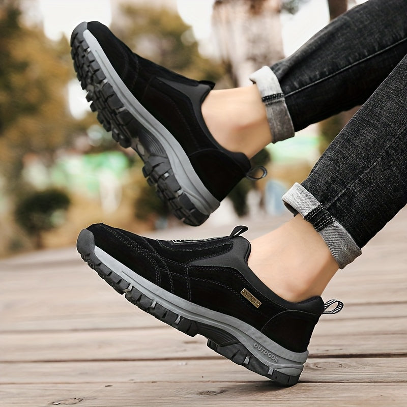 AOPLUS Men's Lightweight Walking Shoes - Slip-On Casual Sneakers