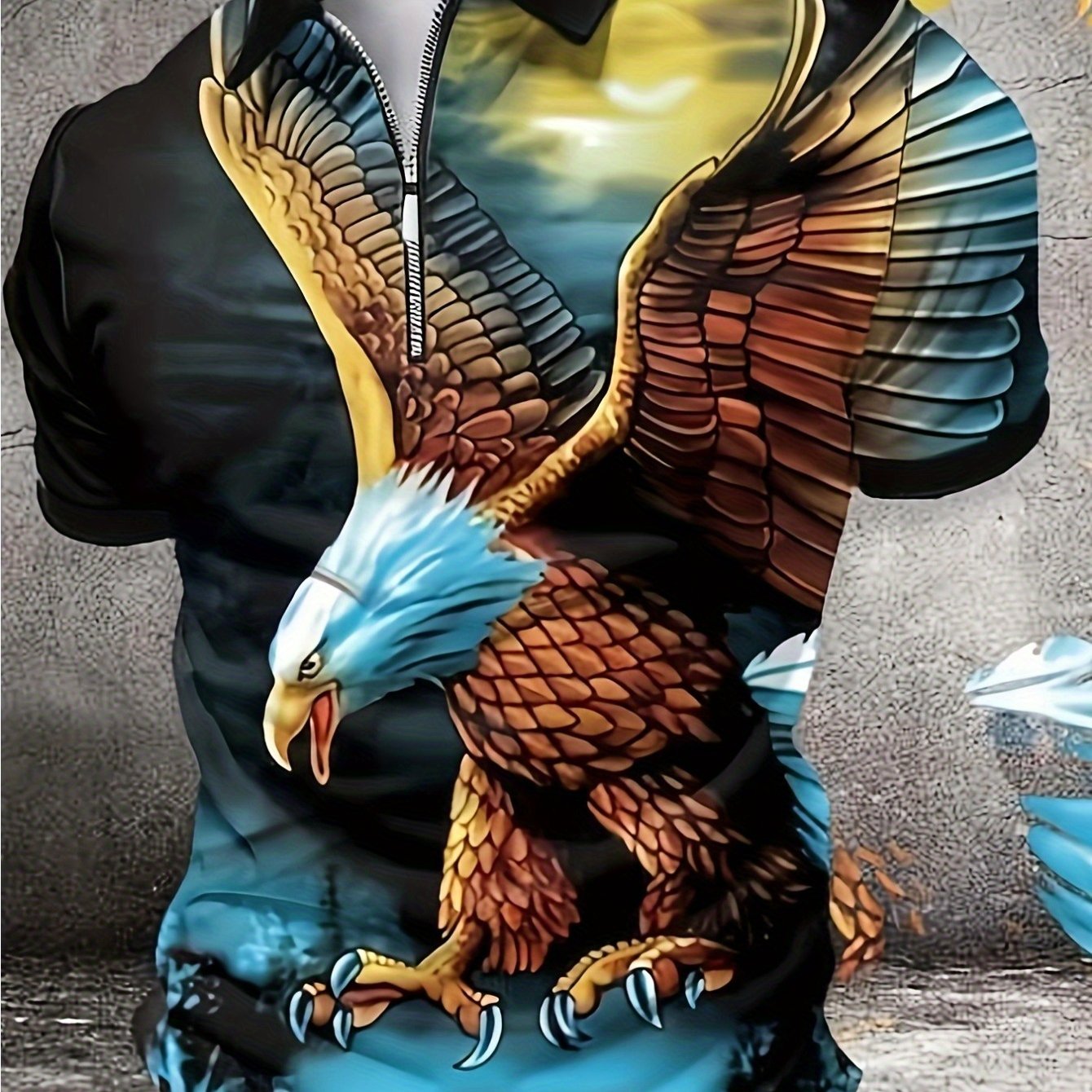 Tortoise And Hare 3D Printed Polo Shirt Eagle Wolf Pattern