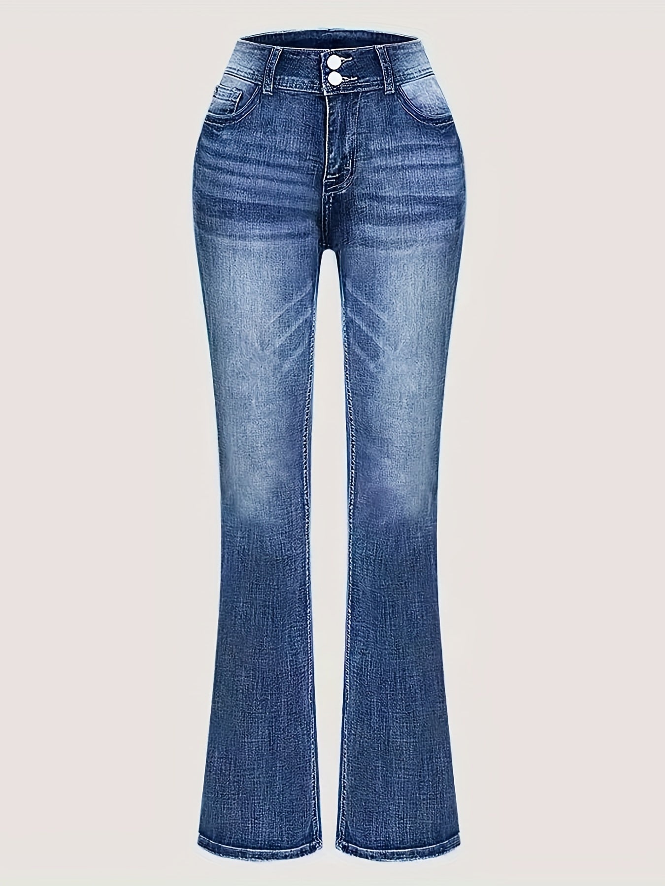 Women's High-Rise Stretchy Bell-Bottom Jeans - Elegant All-Season Denim Pants