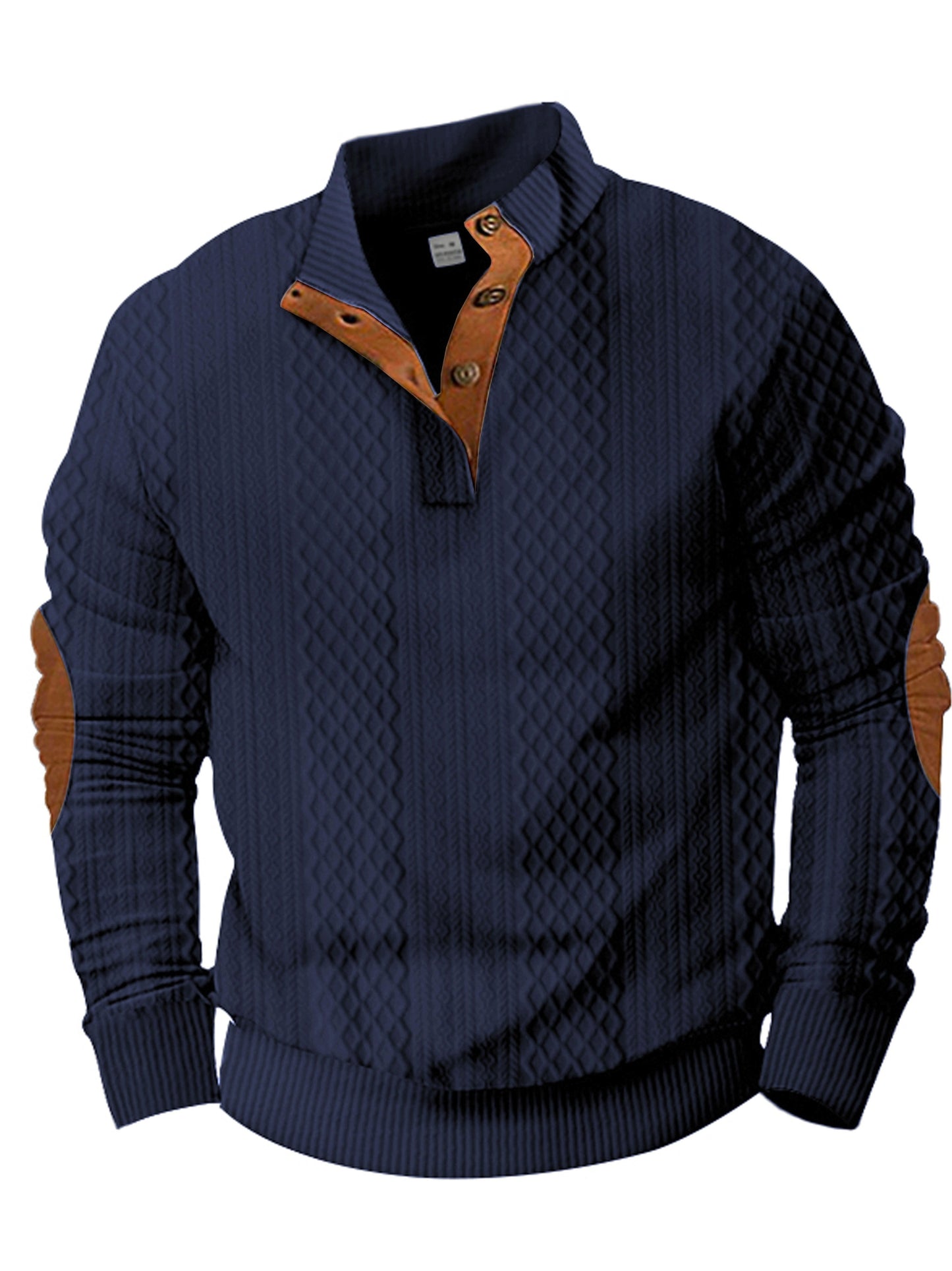 Grey Men's Sporty Hoodie with Diamond Pattern and Orange Accents