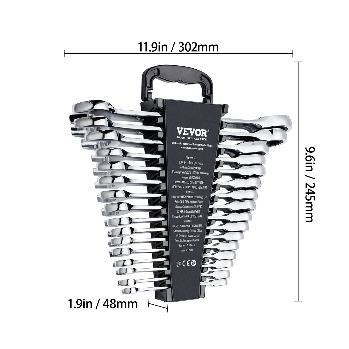 VEVOR Combination Wrench Set Metric With Organizer Rack