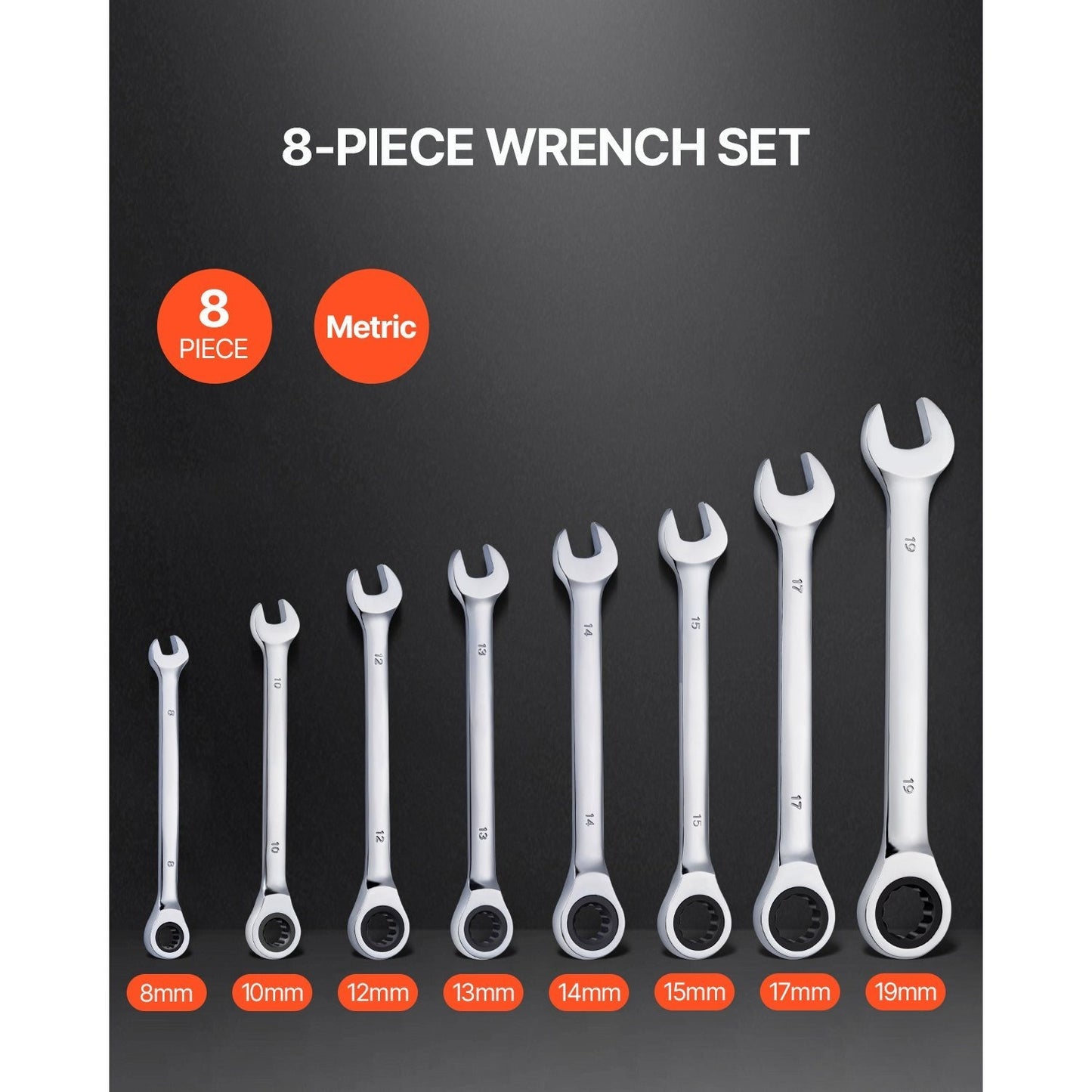 VEVOR Combination Wrench Set Metric With Organizer Rack