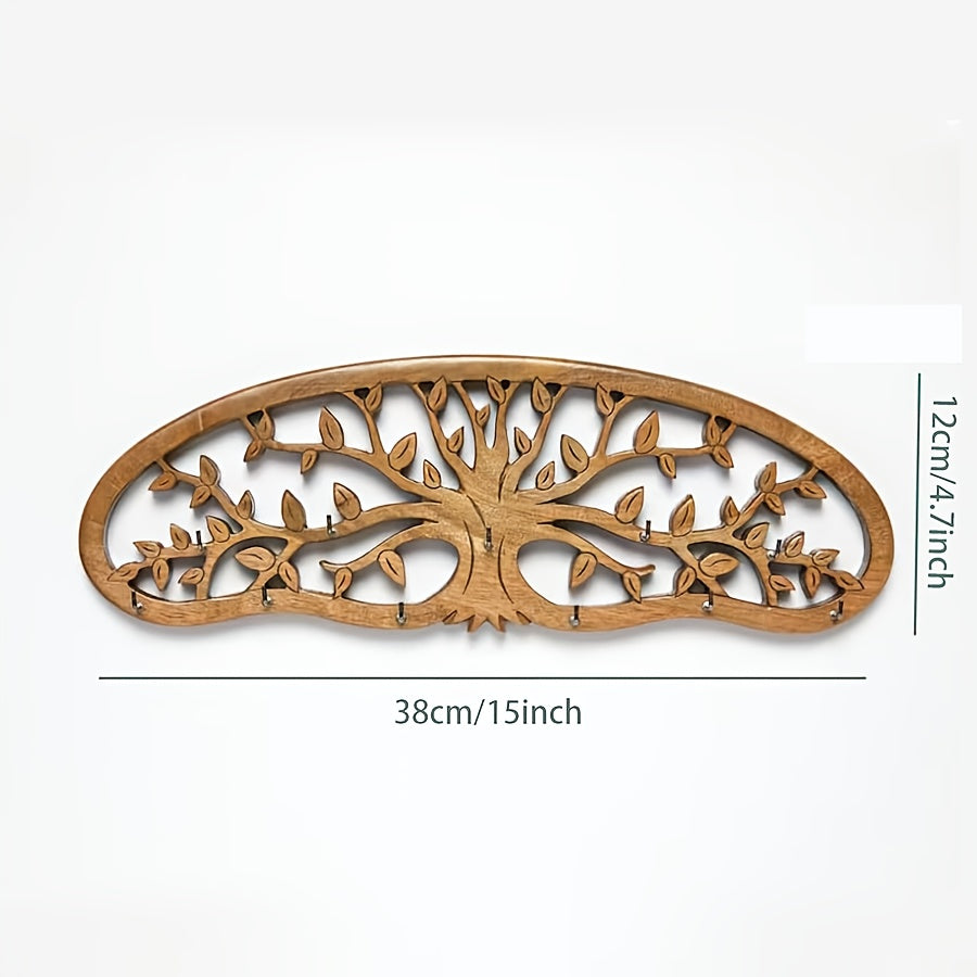 Tree Of Life Herb Drying Rack - Wooden Herb Dryer With 11 Hooks - Lightweight Space Saving - Hanging Dryer For Herbs And Vanilla - Rustic Wall Decor For Home - Stylish Dried Herb Arrangement - Unique Minimalist Design, Easter