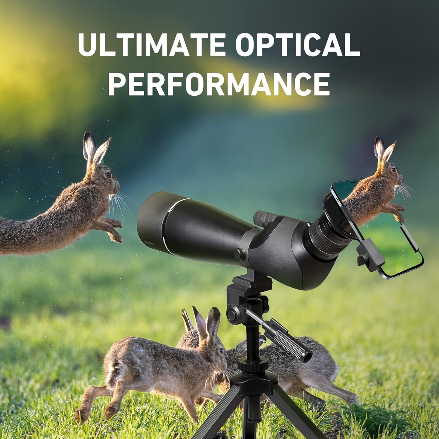 High-Definition 20-60x80 Spotting Scope with Tripod and Bag