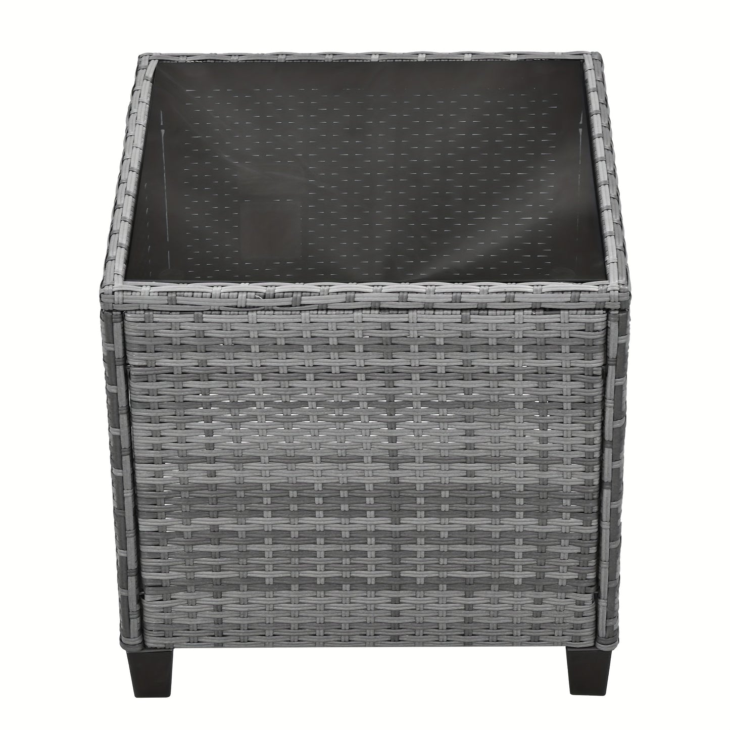 3pcs Outdoor Rattan Two-Person Recliner Chairs Set With Table