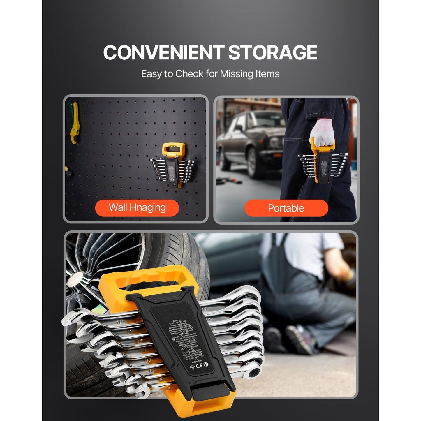 VEVOR Combination Wrench Set Metric With Organizer Rack