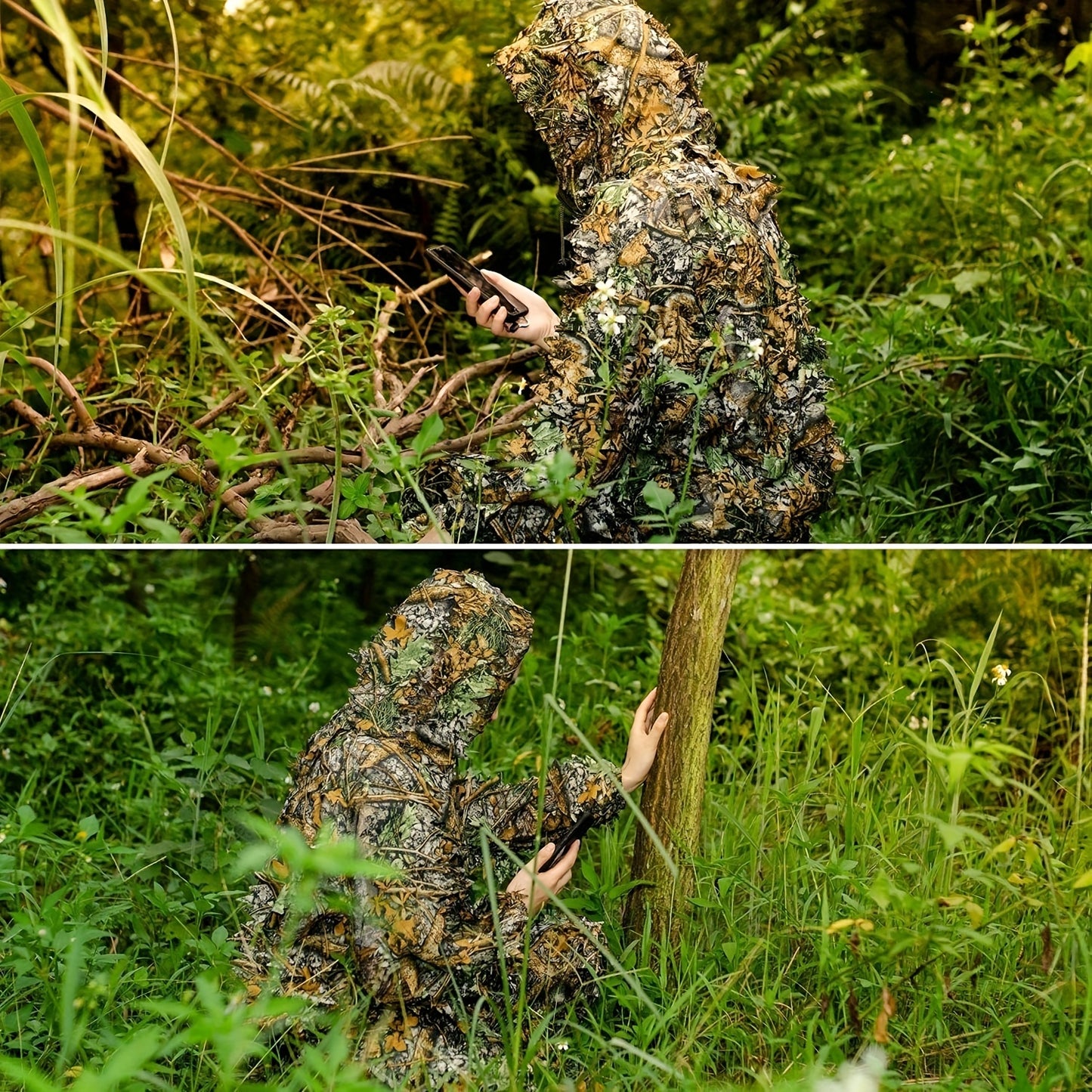 Lightweight 3D Leaf Camouflage for Hunting and Wildlife