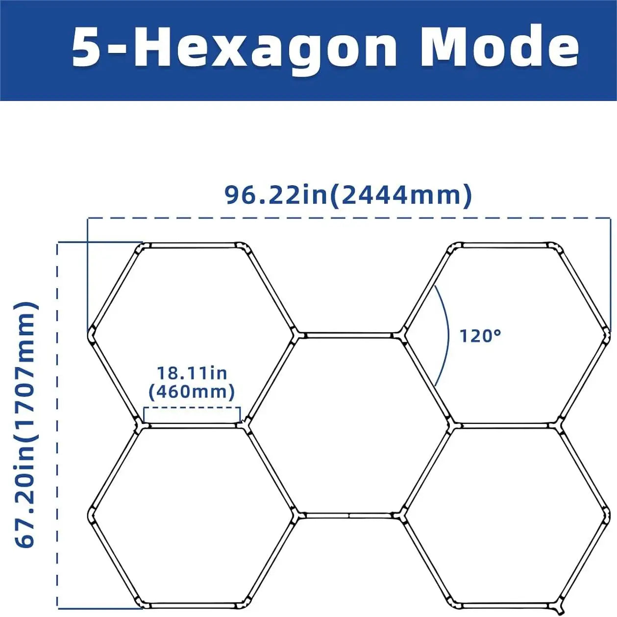 Hexagon Garage Light 25 Pack 6500K Super Bright 192W 23040LM