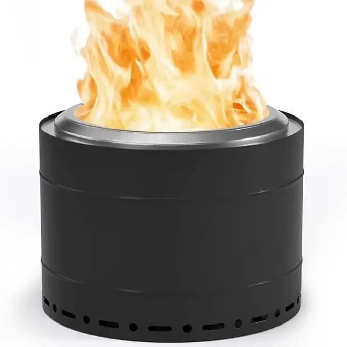 19.5 Inch Smokeless Fire Pit with Carry Bag for Camping