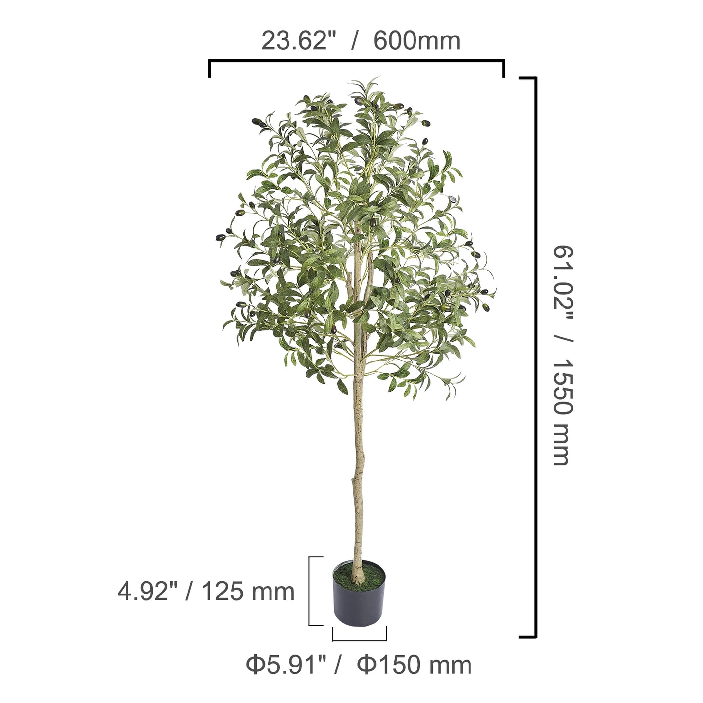 Artificial Olive Tree 4/5/6 FT Tall Faux Plant