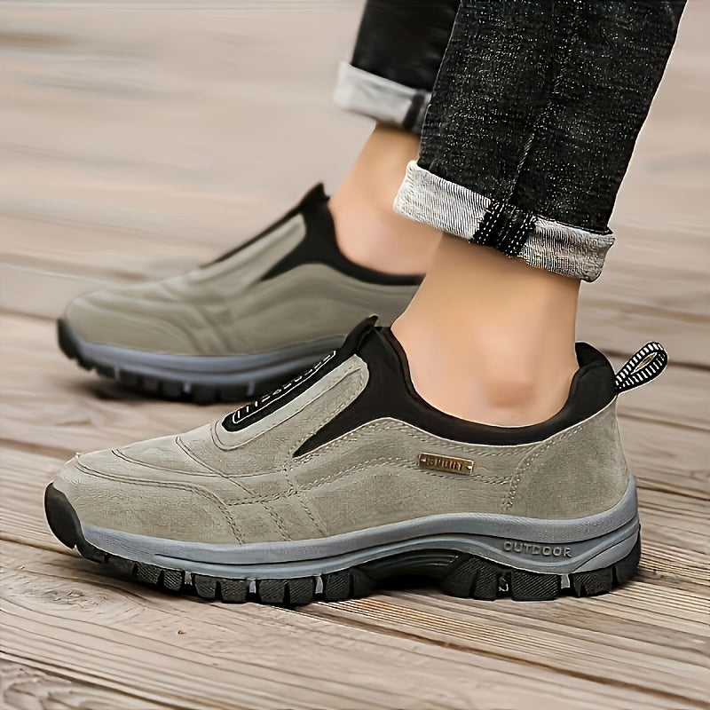 AOPLUS Men's Lightweight Walking Shoes - Slip-On Casual Sneakers