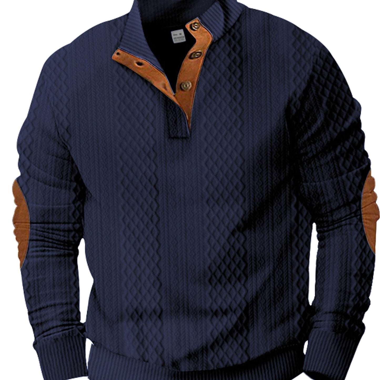 Grey Men's Sporty Hoodie with Diamond Pattern and Orange Accents