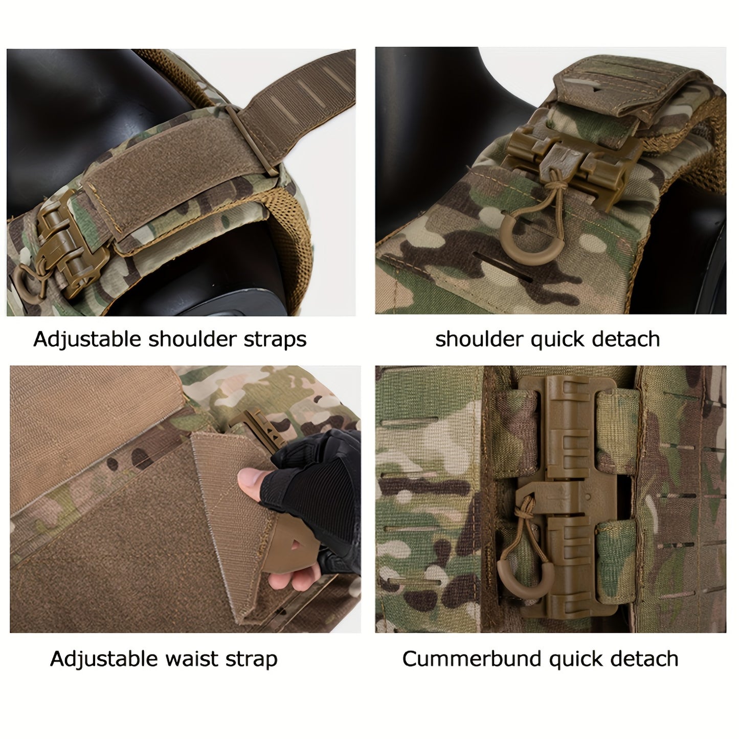 YAKEDA Adjustable 500D Nylon Vest for Hunting and Fishing