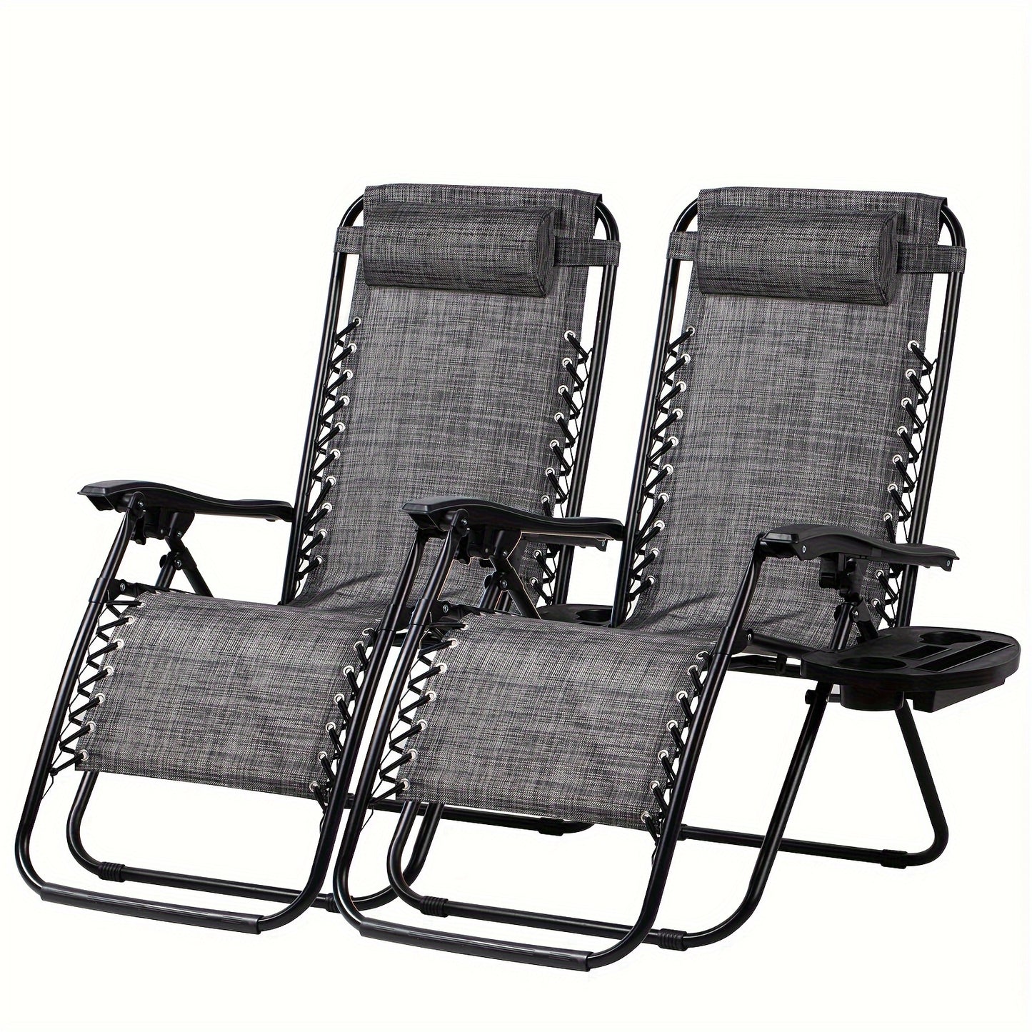 Set Of 2 Zero Gravity Relaxing Lounge Chair Foldable Patio Chair Office Stackable Chair