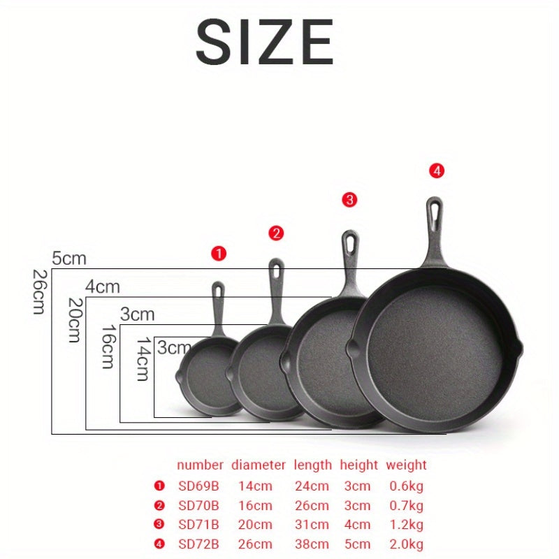 Cast Iron Skillet 7-Piece Set - Heavy Duty Chef Quality