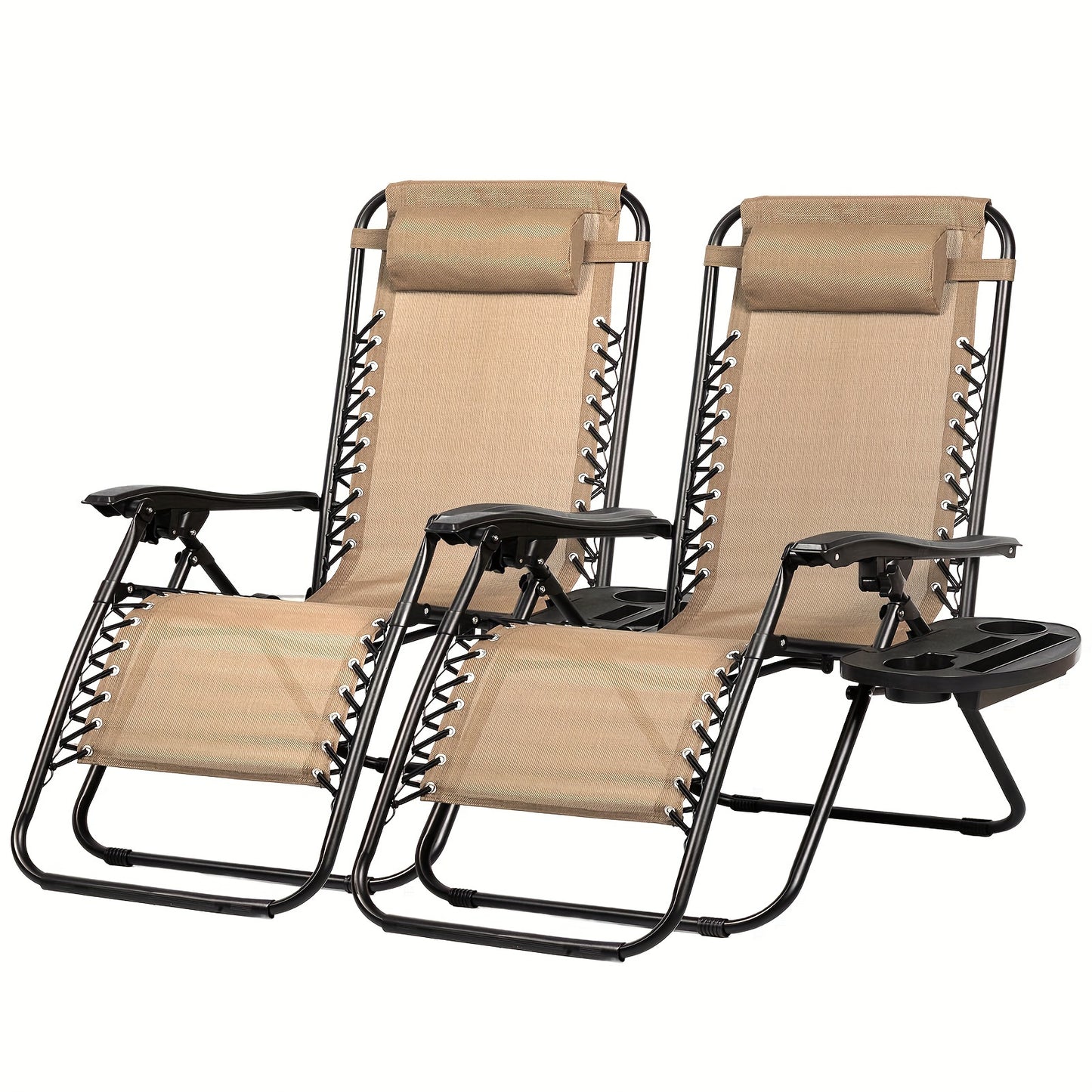Set Of 2 Zero Gravity Relaxing Lounge Chair Foldable Patio Chair Office Stackable Chair