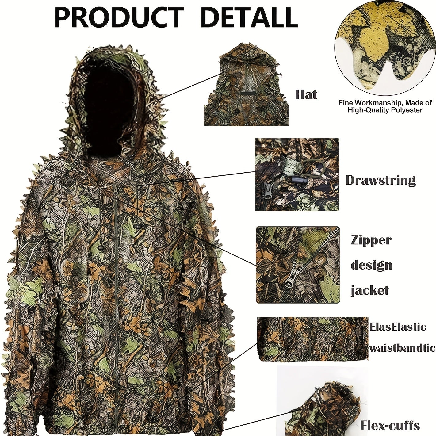 Lightweight 3D Leaf Camouflage for Hunting and Wildlife