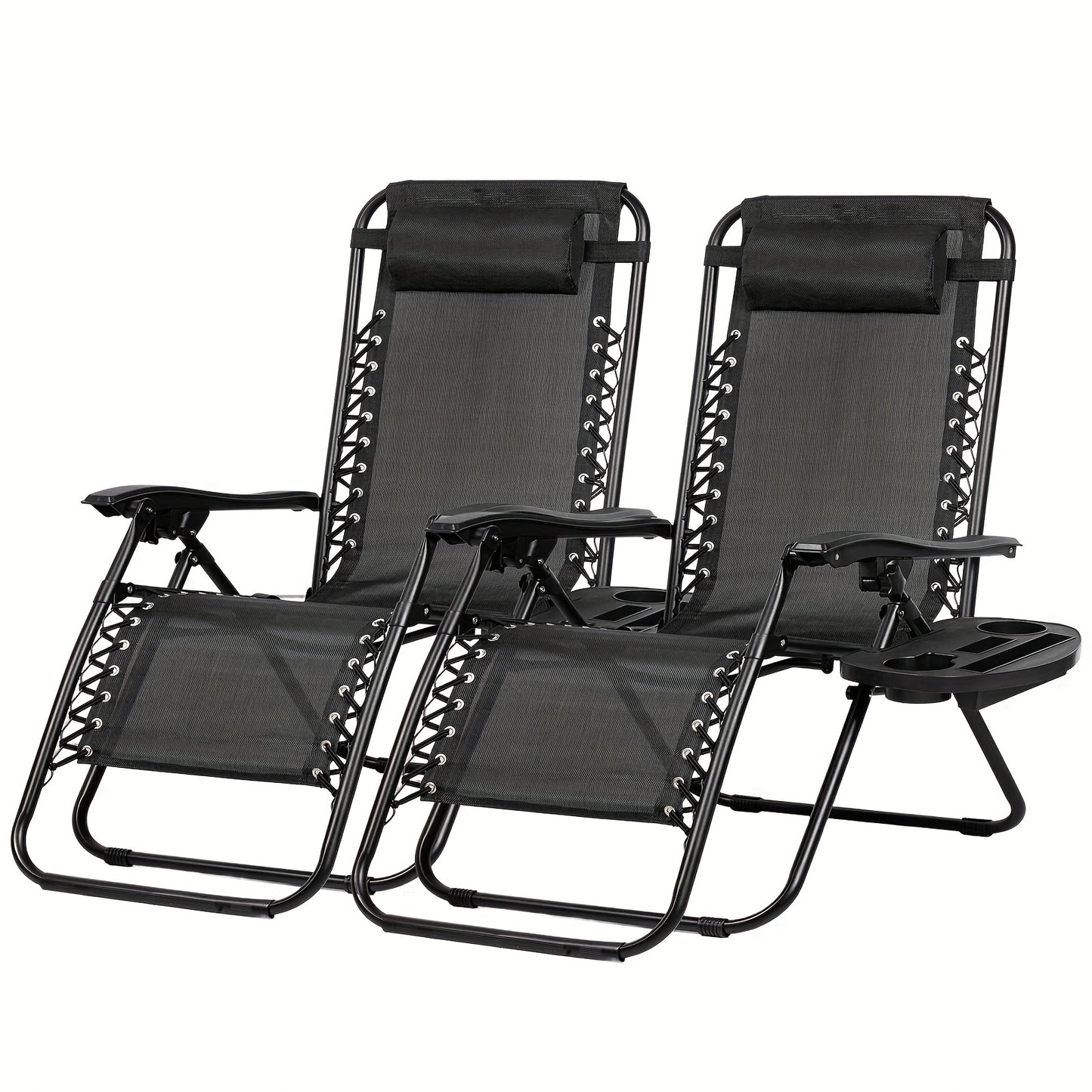 Set Of 2 Zero Gravity Relaxing Lounge Chair Foldable Patio Chair Office Stackable Chair