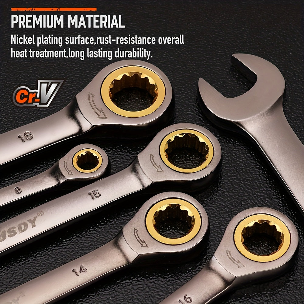 Horusdy 18pcs Ratchet Wrench Set Metric Spanners