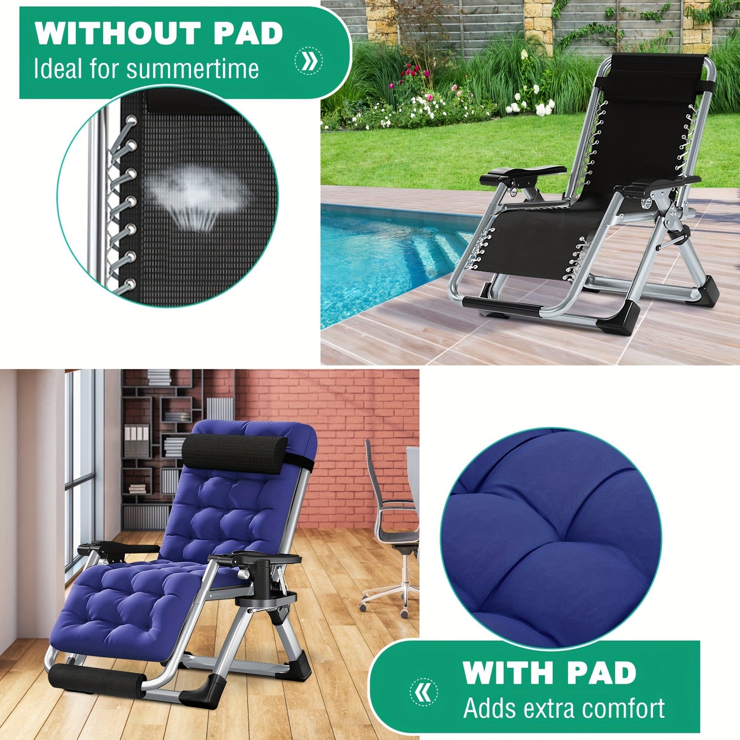 XL Zero Gravity Chair with Oversized Design and Tray