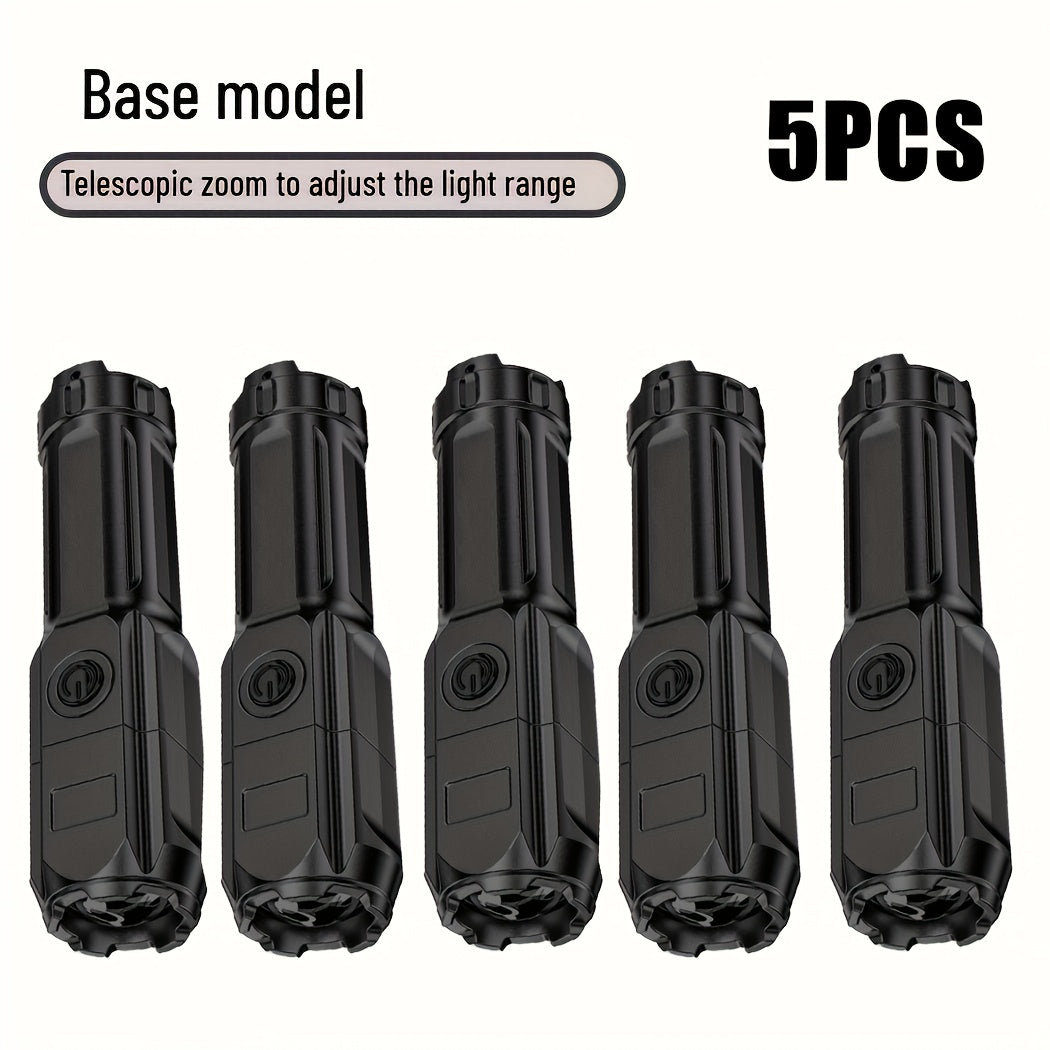 5pcs Mini Portable High Power Zoom Flashlight for Home Use
