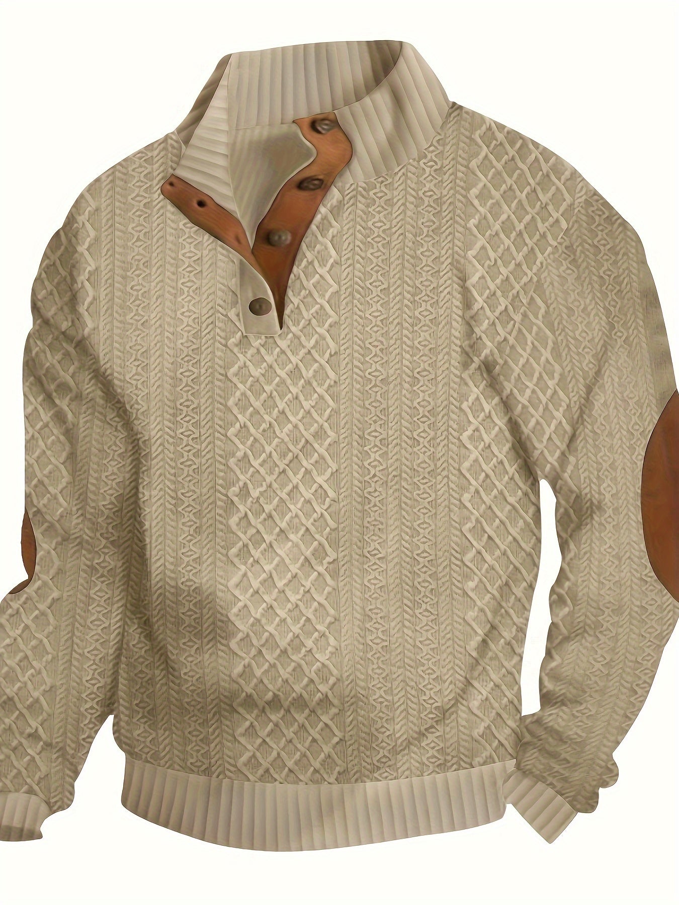 Grey Men's Sporty Hoodie with Diamond Pattern and Orange Accents