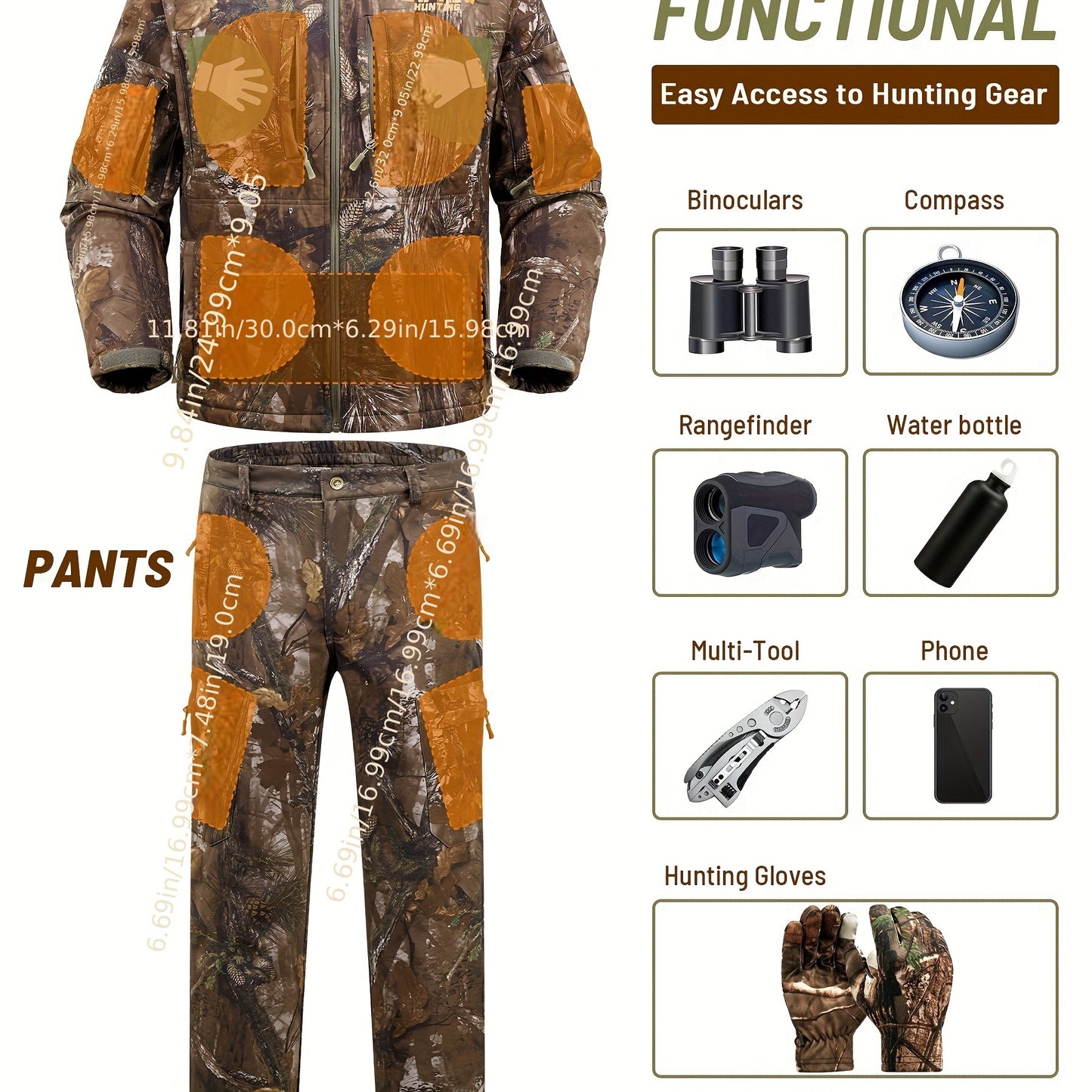 NEW VIEW Men's Silent Camo Hunting Gear Set - Fleece-Lined Jacket & Pants for Enhanced Concealment