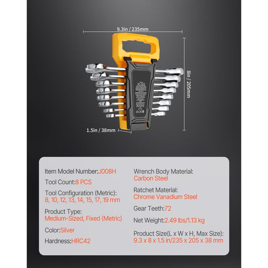 VEVOR Combination Wrench Set Metric With Organizer Rack