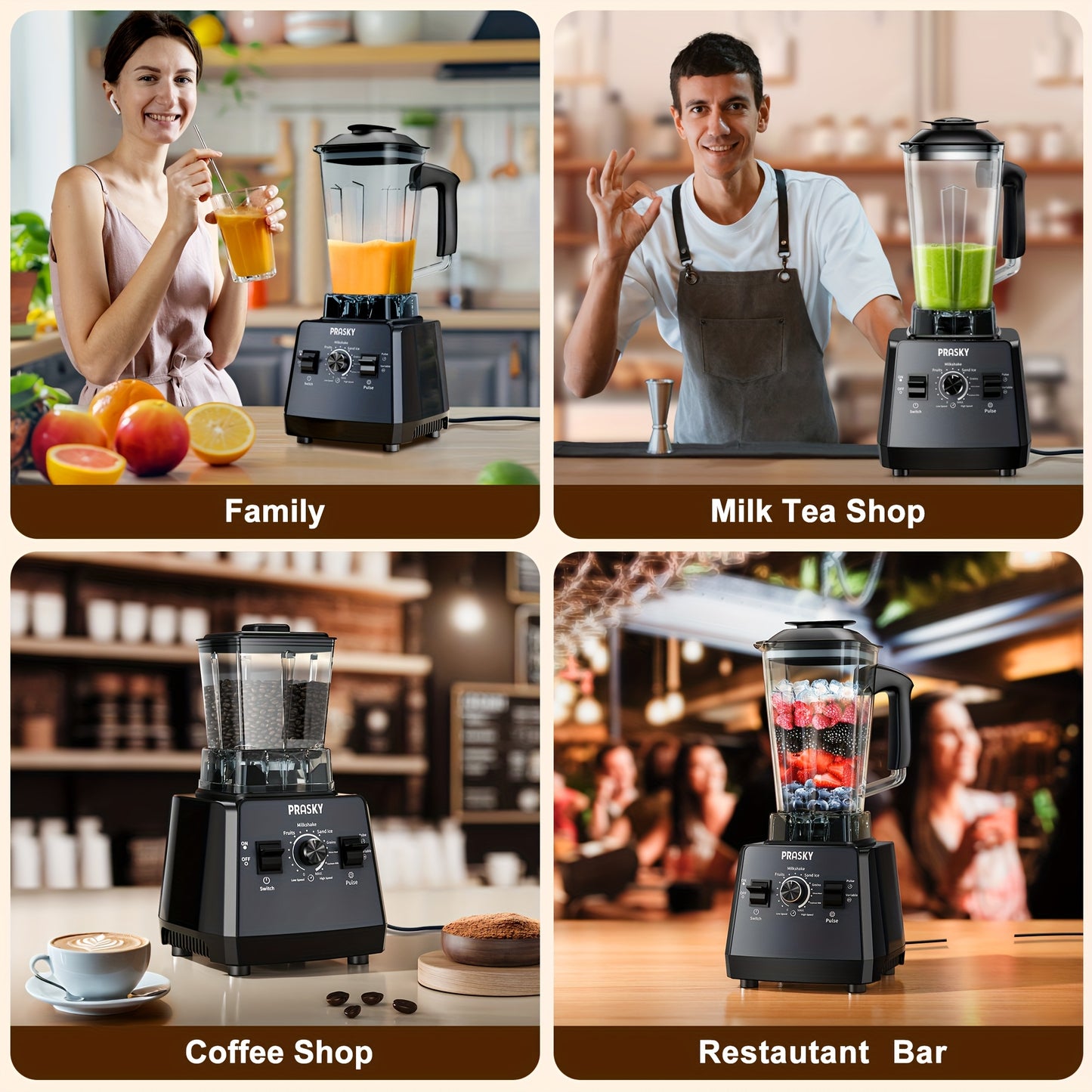 [Powerful Blender] 2 Containers 2400W Professional Blender | Smoothies Blender, Sorbet Blender And Grinder Combo 25000RPM Powerful Blenders Kitchen 68oz Countertop Blenders Ice, Grinding, Milk Shake, Ice Slushie, Juice, Shake
