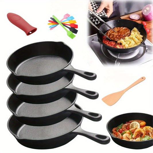 Cast Iron Skillet 7-Piece Set - Heavy Duty Chef Quality