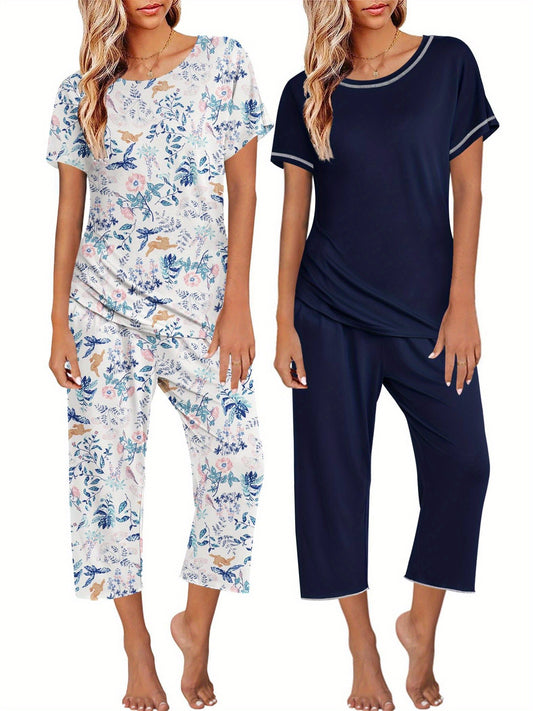2 Pack Lounge Set for Women Comfortable Lightweight Sleepwear