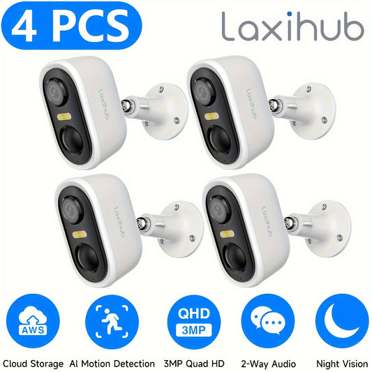 Laxihub 2K 3MP Outdoor Wireless Security Camera With Spotlight