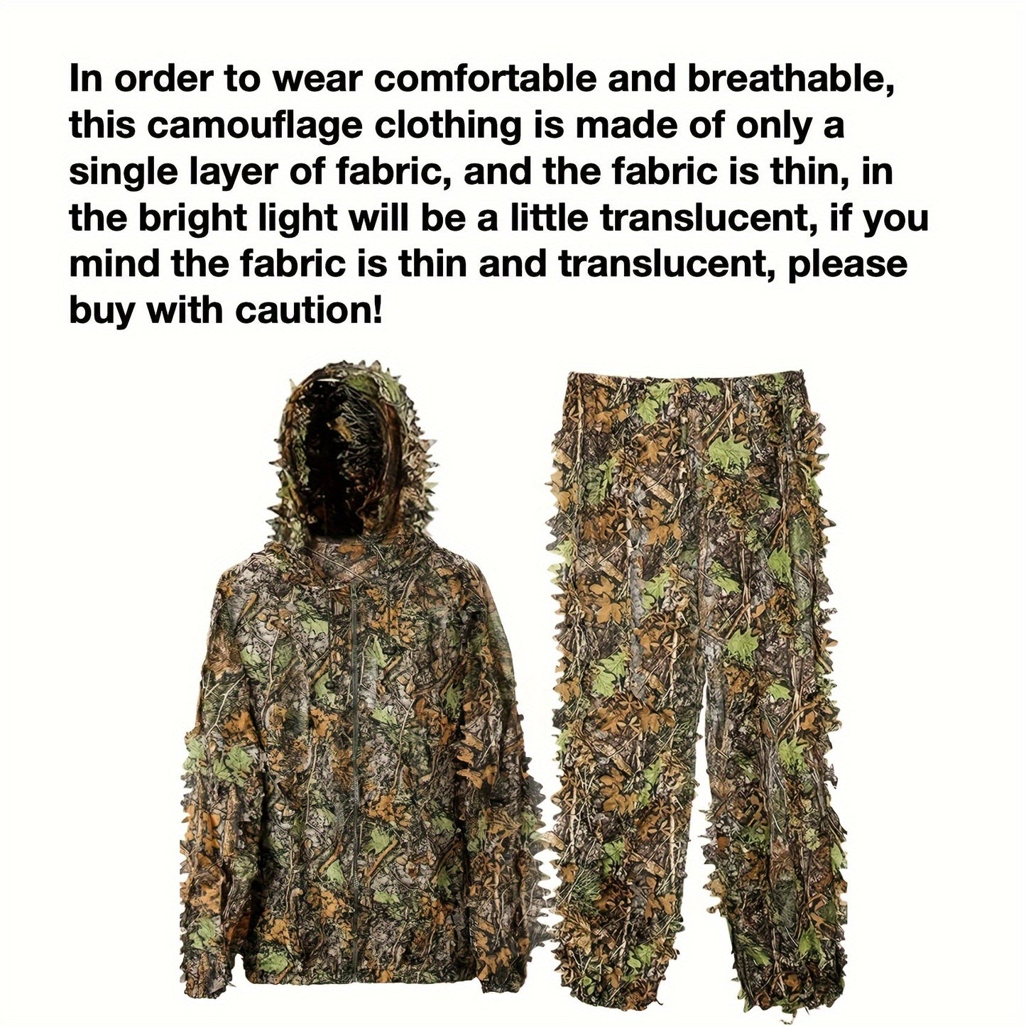 Lightweight 3D Leaf Camouflage for Hunting and Wildlife