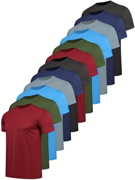 12 Pack Workout Shirts For Men Short Sleeve Quick Dry Tops
