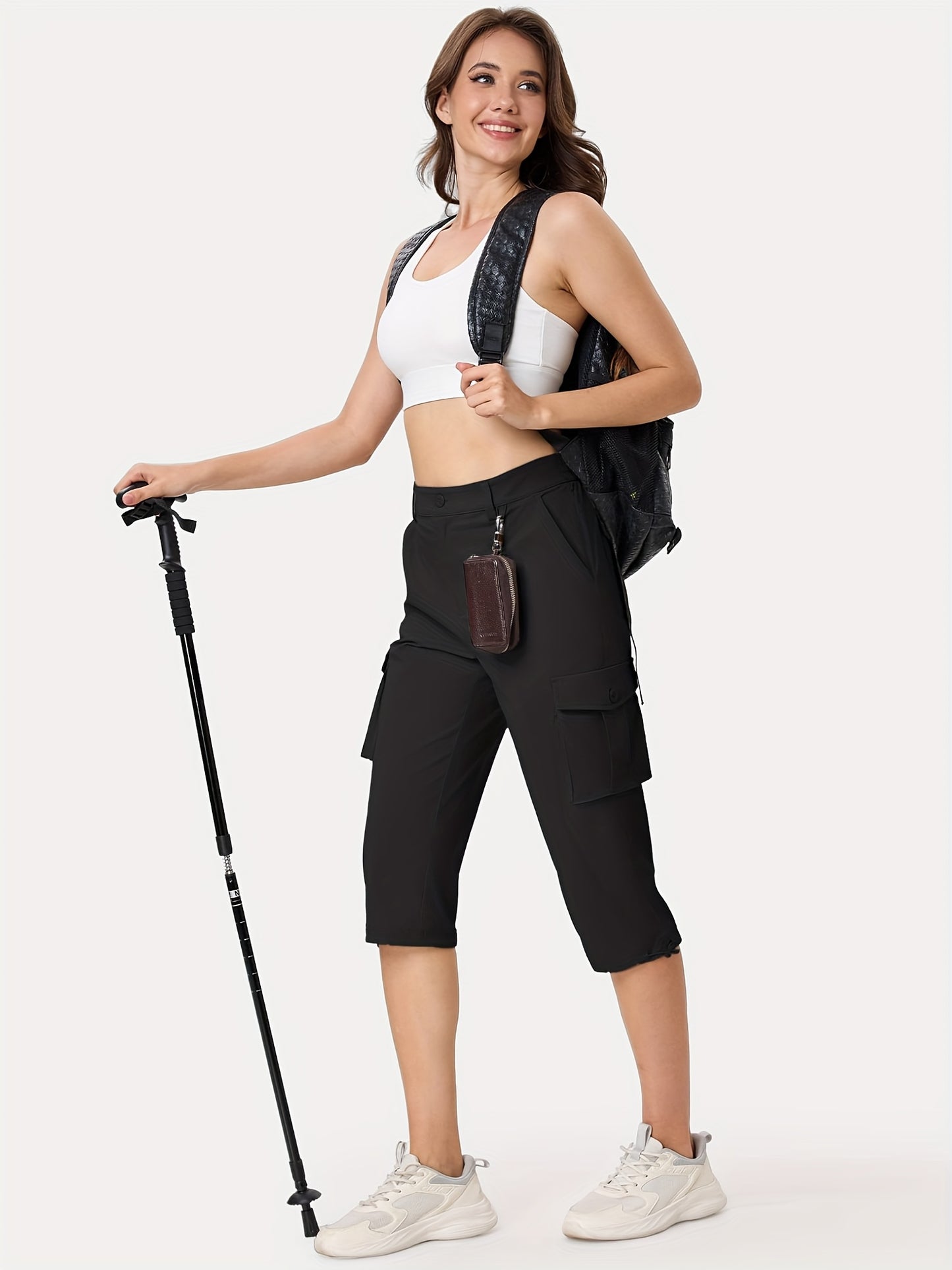 KEFITEVD Women's Hiking Cargo Shorts Lightweight Quick Dry