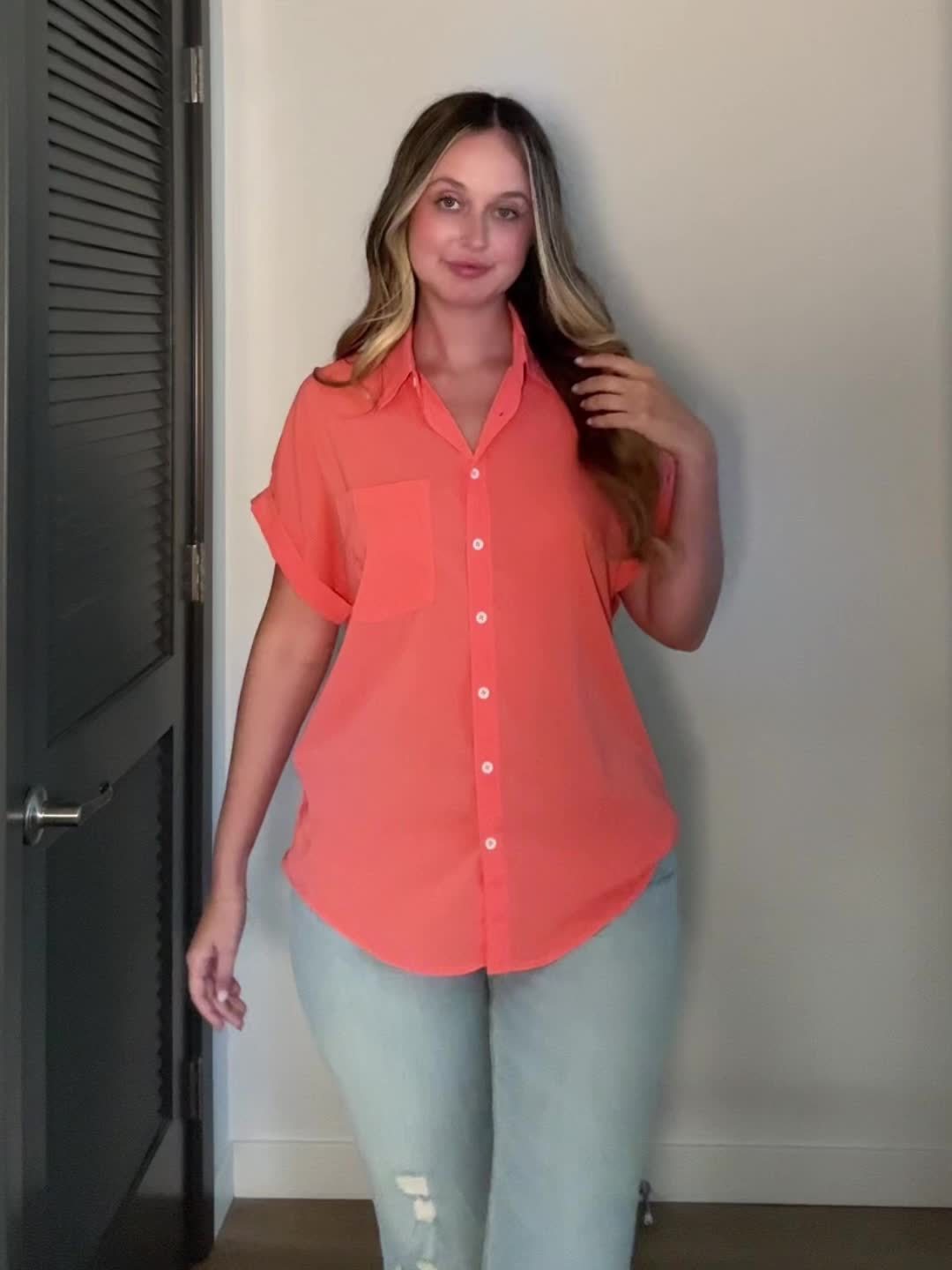 Tooluck Women's Short Sleeve Shirt for Casual Style Wear