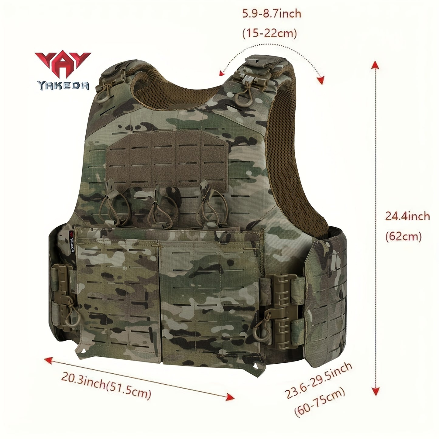 YAKEDA Adjustable 500D Nylon Vest for Hunting and Fishing