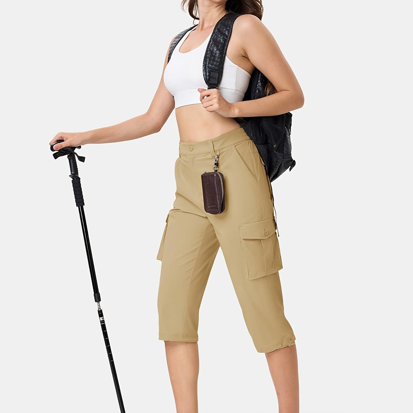 KEFITEVD Women's Hiking Cargo Shorts Lightweight Quick Dry