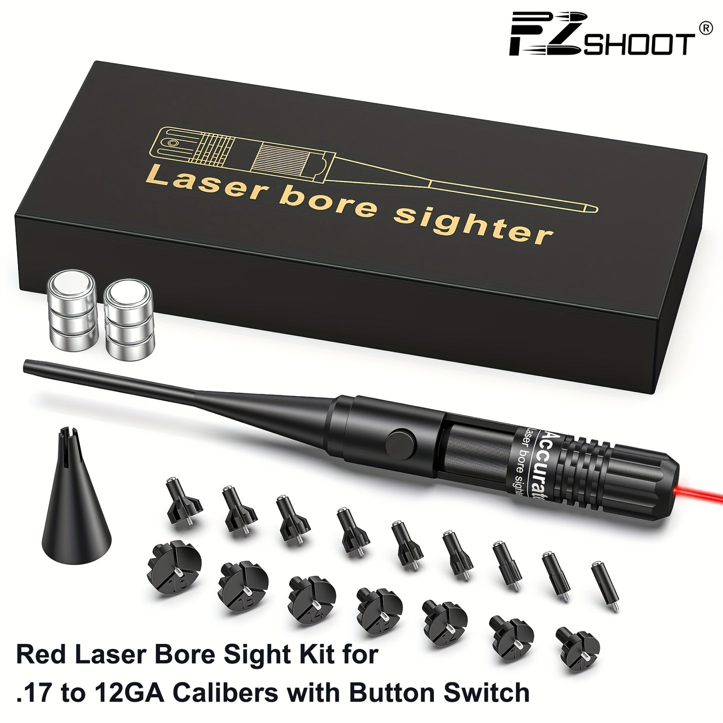 Red Laser Bore Sight Kit Multiple Caliber for 177 to 12GA
