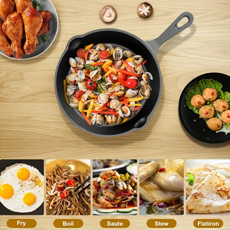 Cast Iron Skillet 7-Piece Set - Heavy Duty Chef Quality