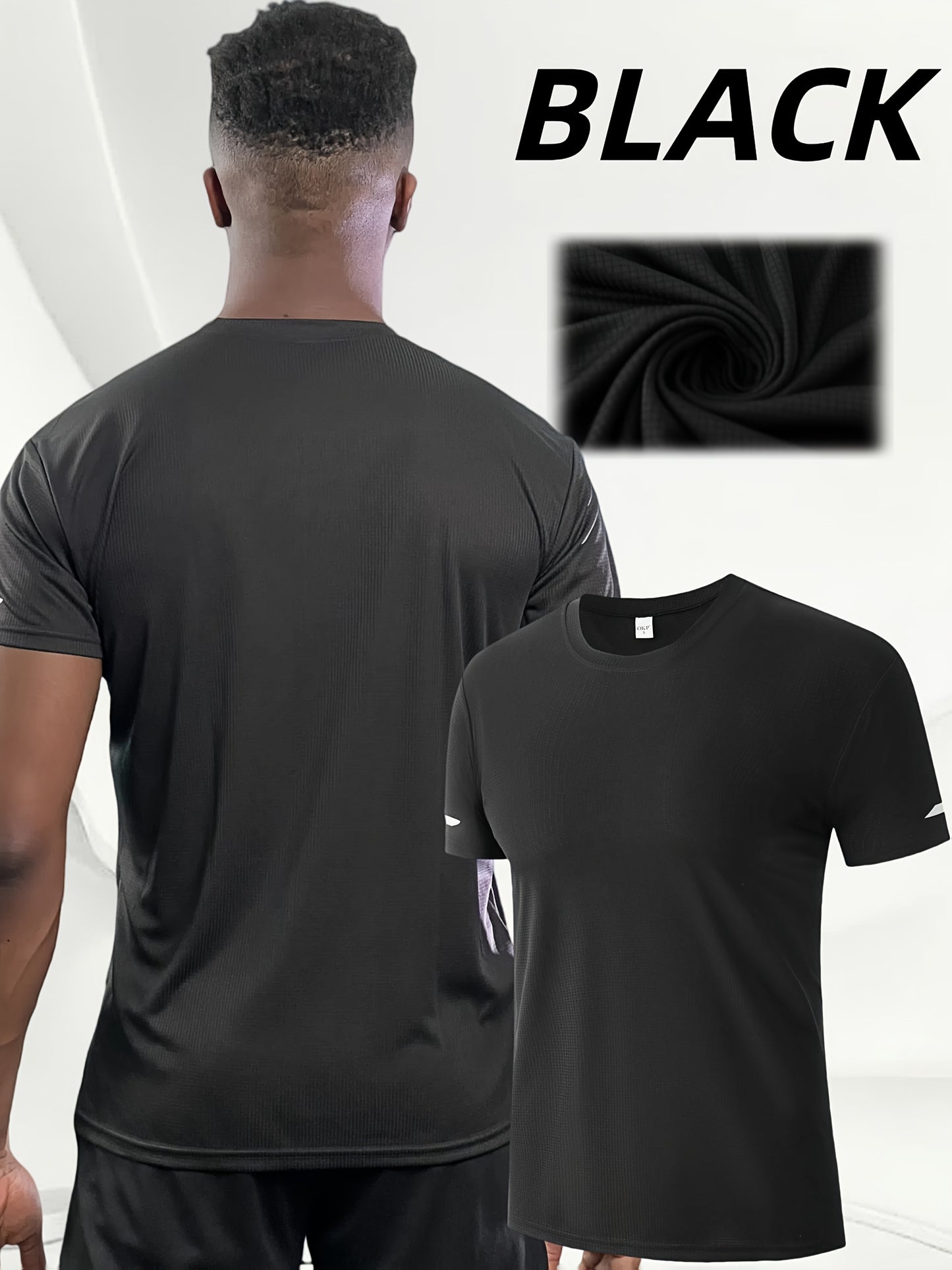 5pcs Men's Breathable Quick-Dry Athletic T-Shirts for Gym