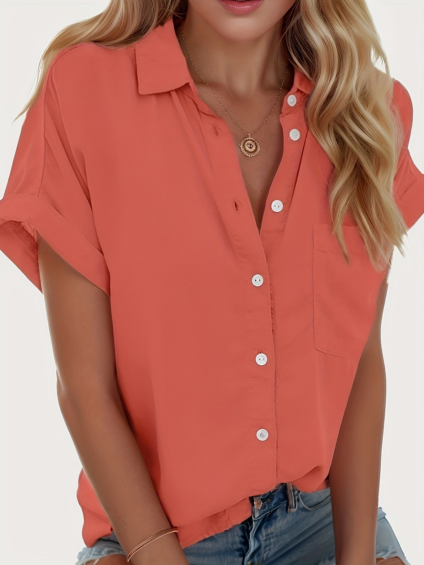 Tooluck Women's Short Sleeve Shirt for Casual Style Wear