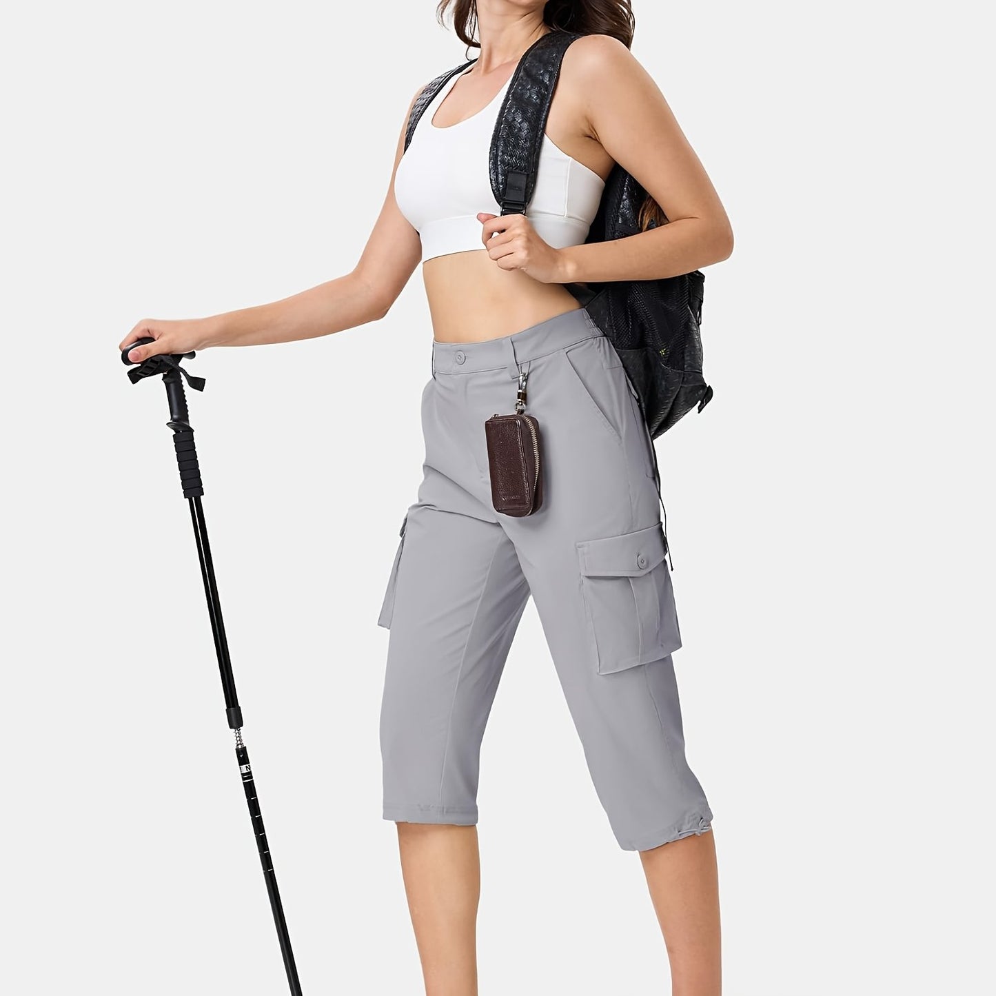 KEFITEVD Women's Hiking Cargo Shorts Lightweight Quick Dry
