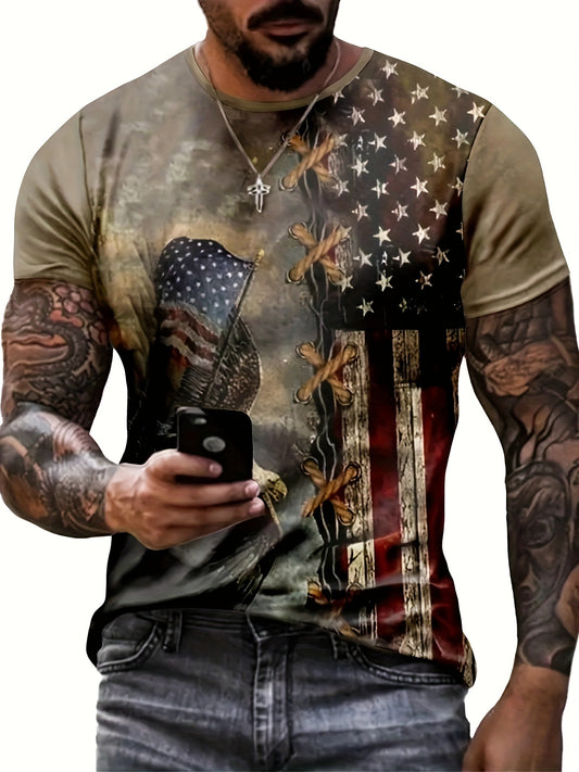 Tortoise Brand National Flag Graphic Tee For Men 3D Print