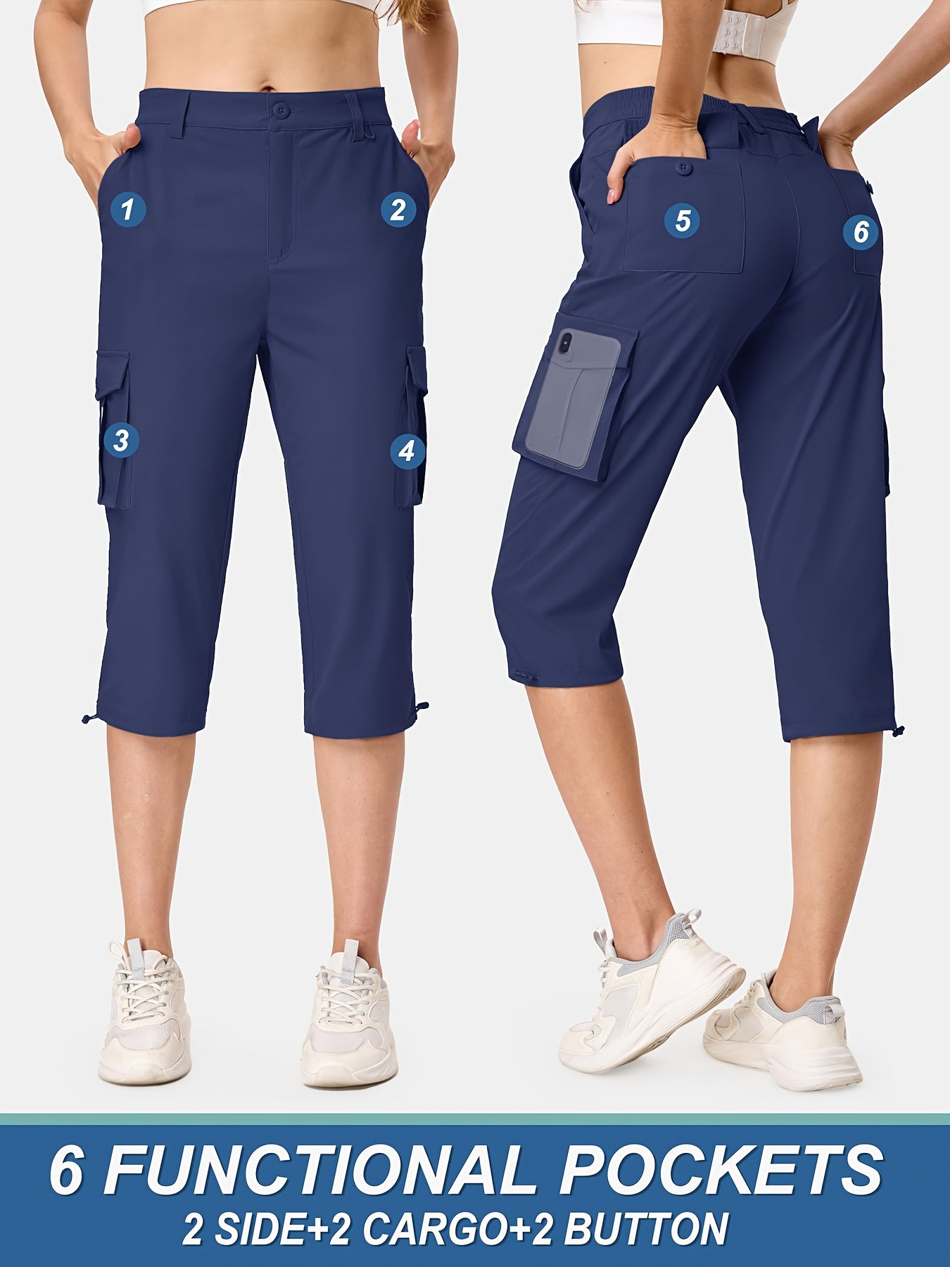 KEFITEVD Women's Hiking Cargo Shorts Lightweight Quick Dry