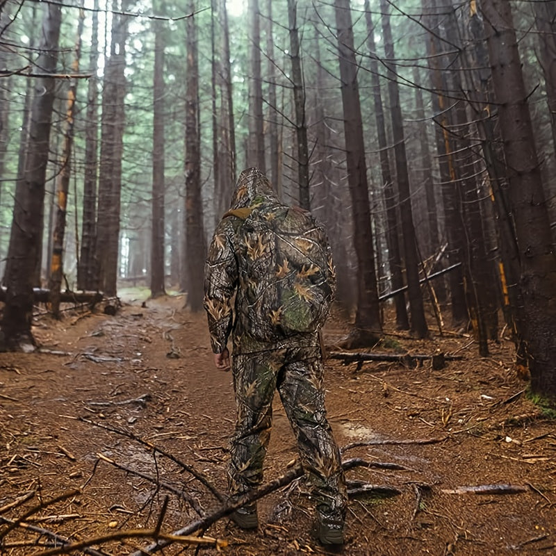 Breathable Fit, Men's Camouflage Rain Suit for Outdoor Use